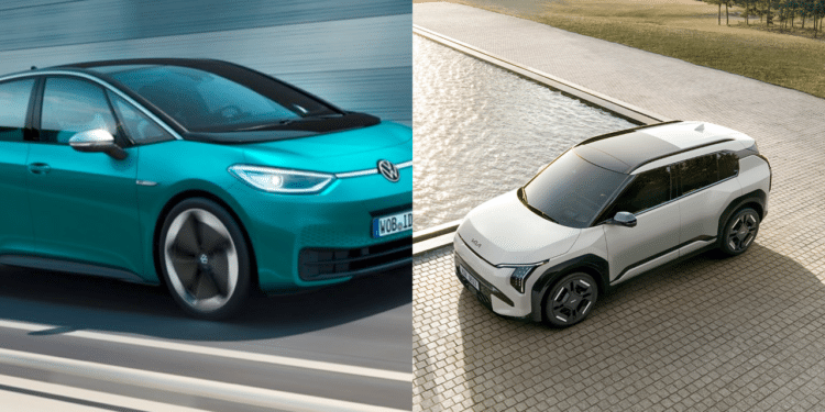Volkswagen ID.3 e Kia EV3 GT-line - Divulgação/Kia/Volkswagen