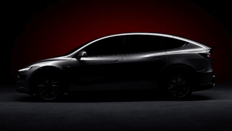 Silhueta do novo Tesla Model YL de seis assentos. - Foto: Divulgação/Tesla