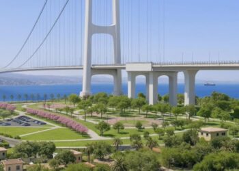 Construção da maior ponte suspensa do mundo avança e moradores se surpreendem com tamanho
