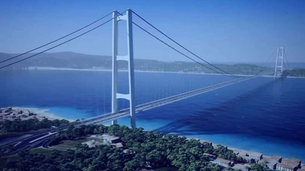 Construção da maior ponte suspensa do mundo avança e moradores se surpreendem com tamanho