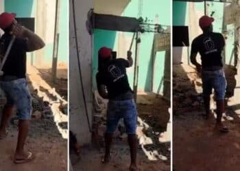 Trabalhador demitido quebra obra na Universidade Federal na marreta em protesto