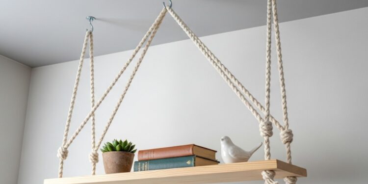 Como fazer uma prateleira suspensa barata e elegante para sua casa