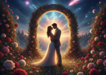 Casal no jardim - Fonte: Imagem Gerada