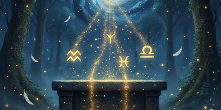 Runas e signos sendo energizados