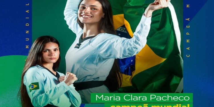Maria Clara Pacheco brilha e conquista ouro no Mundial de Taekwondo