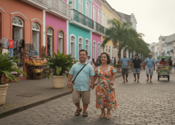 Imagem ilustrativa de anões andando pela rua