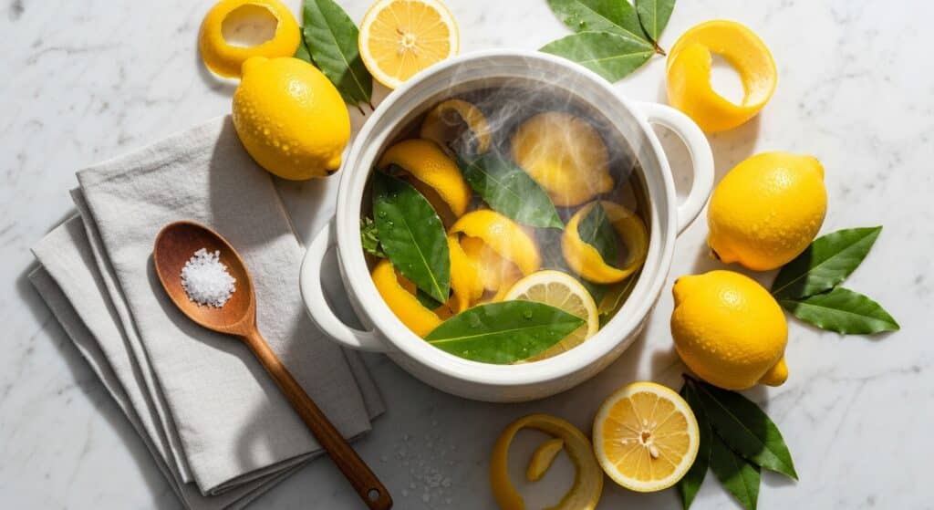 Usei cascas de limão e louro e criei um chá emagrecedor que perfumou a casa em minutos