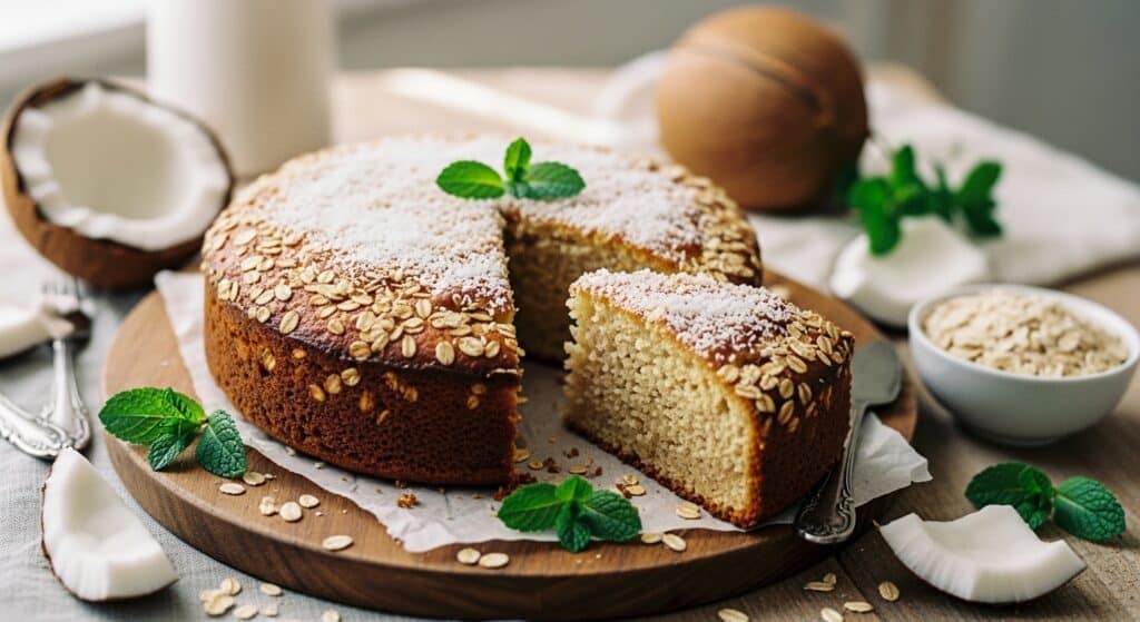 Prepare o seu bolo de coco com aveia