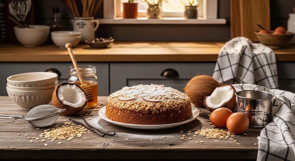 Bolo de coco com aveia ideal para o café da tarde