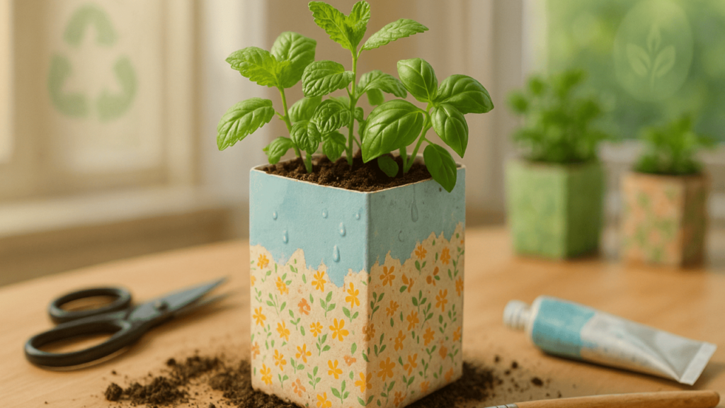 Uma forma criativa de cultivar ervas frescas usando o que iria pro lixo