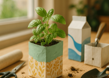 Uma forma criativa de cultivar ervas frescas usando o que iria pro lixo