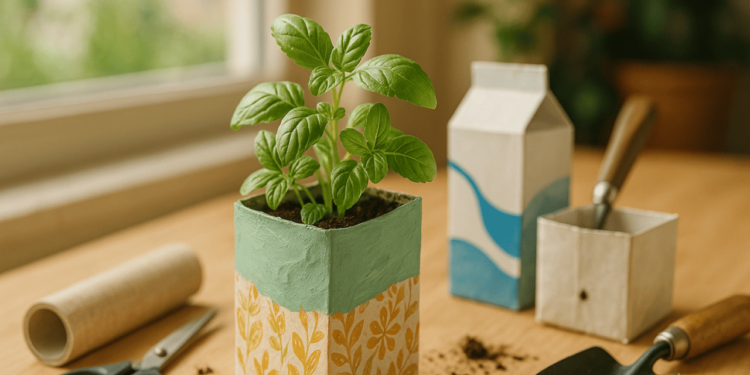 Uma forma criativa de cultivar ervas frescas usando o que iria pro lixo