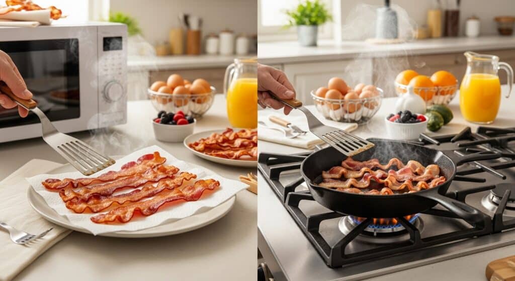 Bacon no micro-ondas fresquinho sem erros