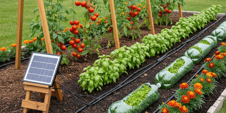 Jardins automatizados podem economizar até 40% de água em comparação ao cuidado manual tradicional.