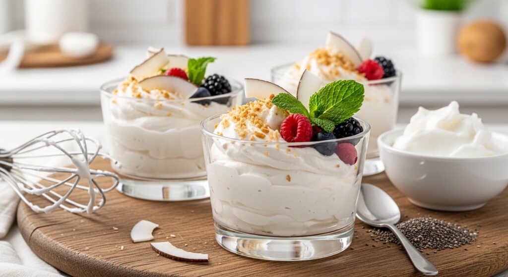 Mousse de coco light simples de fazer e cheia de sabor