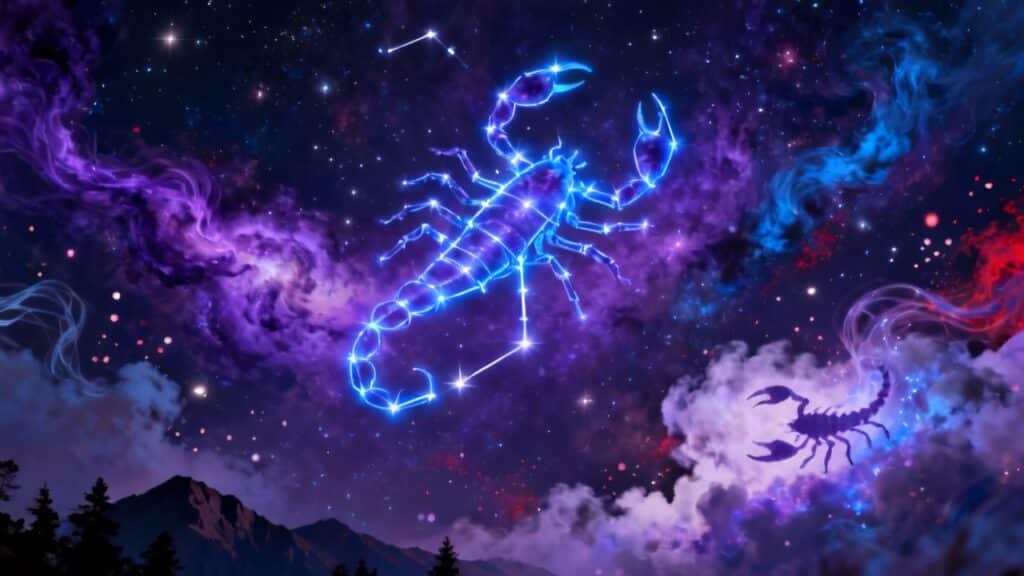 Constelação de Escorpião no céu