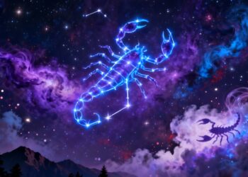 Constelação de Escorpião no céu