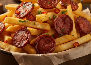 Batata frita com calabresa