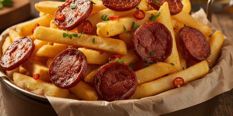 Batata frita com calabresa