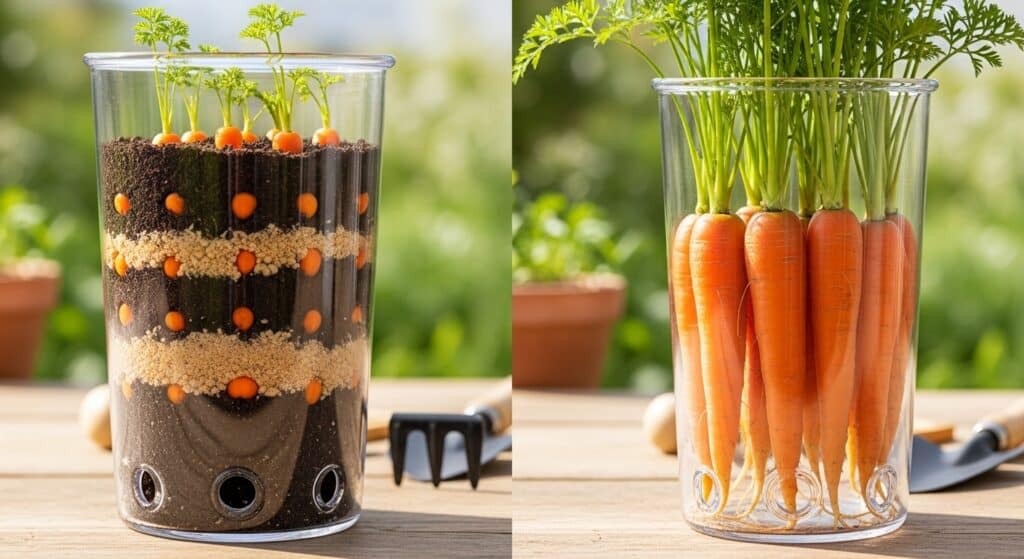 Cultivando cenoura em um espaço pequeno