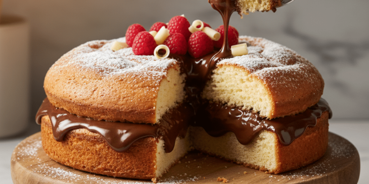 Bolo assado com recheio no meio por dentro