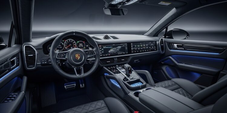 Interior ilustrativo de uma possível Porsche Cayenne Electric
