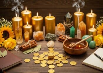 Objetos comuns achados em casa para rituais de prosperidade