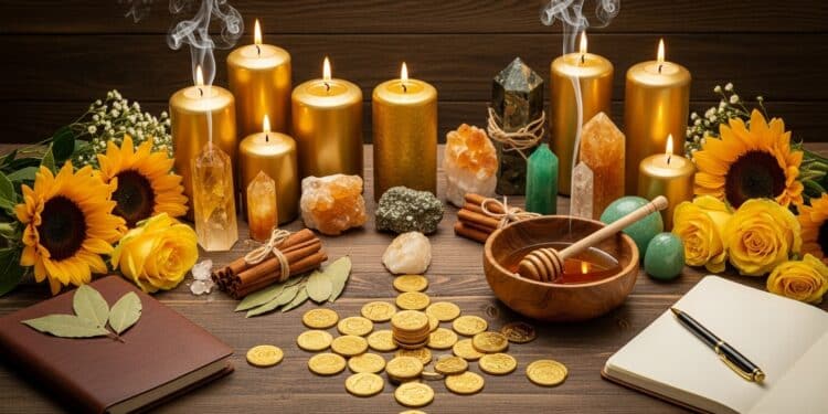 Objetos comuns achados em casa para rituais de prosperidade