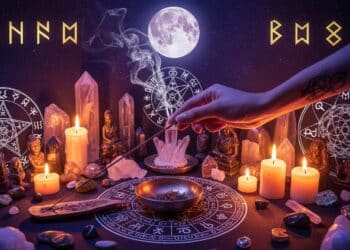 Acendendo um incenso a noite de Lua cheia