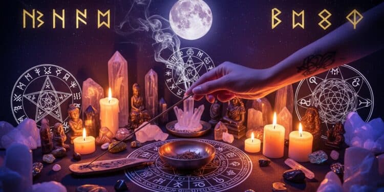 Acendendo um incenso a noite de Lua cheia