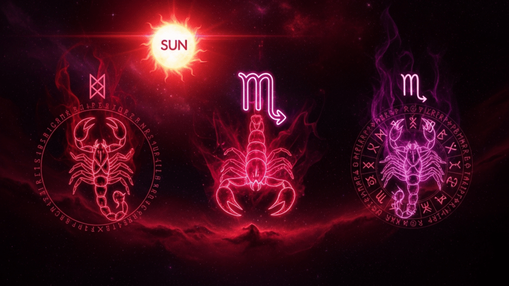 Sol em Escorpião em diversos signos nesta fase