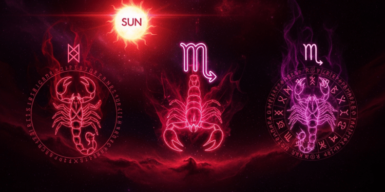 Sol em Escorpião em diversos signos nesta fase