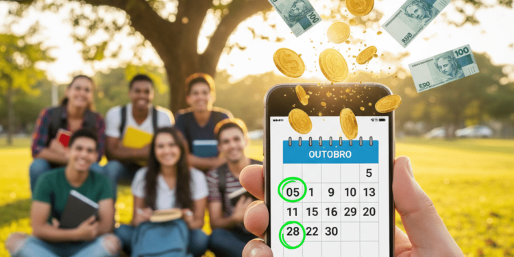 Divulgado as datas de pagamento de outubro para os estudantes do pé-de-meia