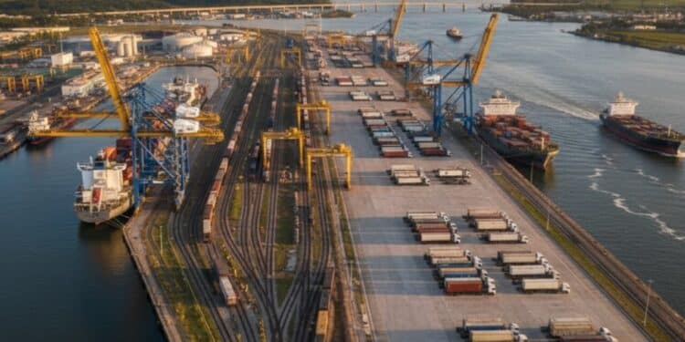 Novo porto gigantesco no Paraná com 21 km de área férrea e pátio para 600 caminhões vai melhorar a logística da região