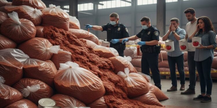 Toneladas de purê de tomate falso são apreendidas pela polícia e consumidores são afetados