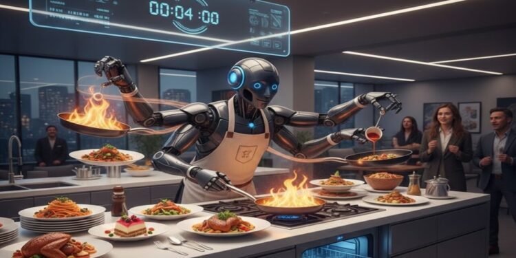 Robô cozinheiro surpreende ao preparar refeições em 4 minutos e ainda lavar toda a louça