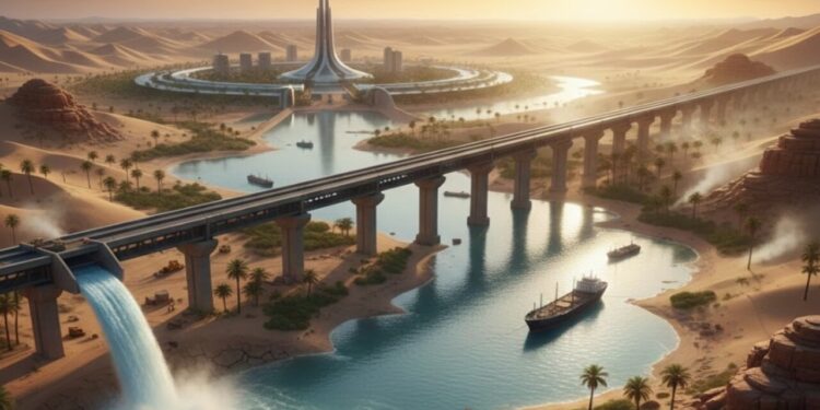 A obra gigantesca de 13 bilhões de dólares que pode mudar o deserto do Egito com 'inundação' na região