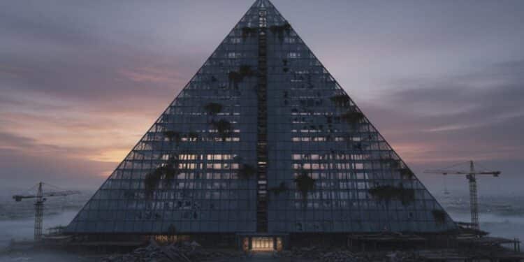 O gigantesco 'hotel fantasma' de 330 metros em pirâmide de vidro que ficou abandonado por décadas