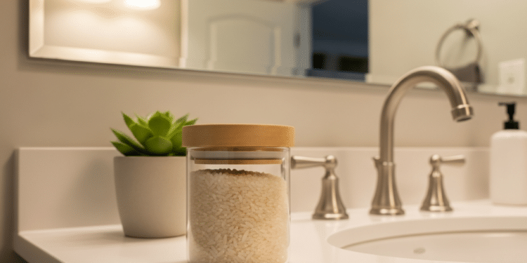 O truque simples com arroz que muita gente está usando para melhorar a qualidade do ar no banheiro