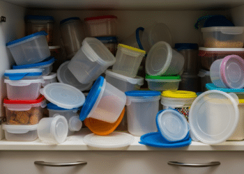 A forma ideal de organizar potes nos armários para evitar quedas e nunca mais perder as tampas