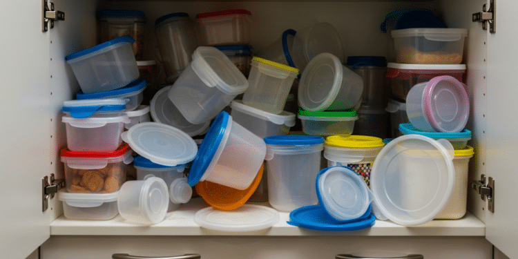 A forma ideal de organizar potes nos armários para evitar quedas e nunca mais perder as tampas