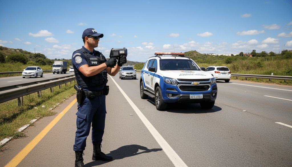 PRF utilizando radar ao lado da estrada