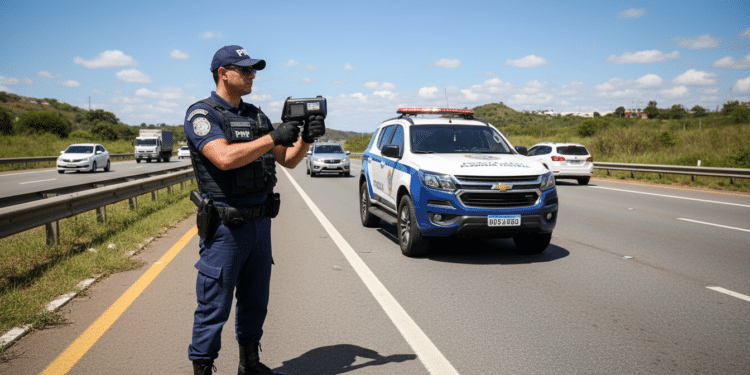 PRF utilizando radar ao lado da estrada