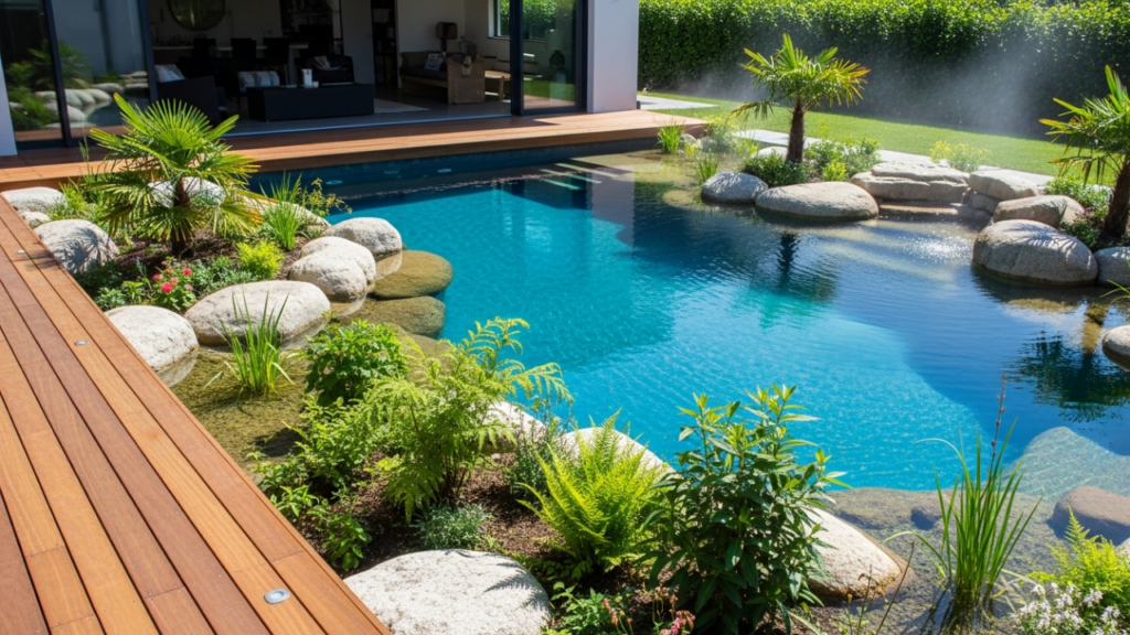 Sinta-se em um verdadeiro paraíso em casa com uma piscina natural no quintal, sem gastar muito