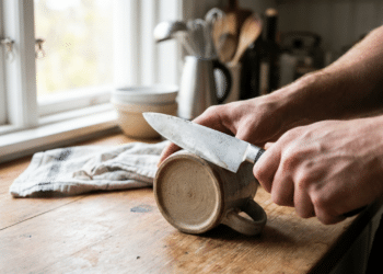 O truque da xícara que afia qualquer faca em segundos de forma simples em casa