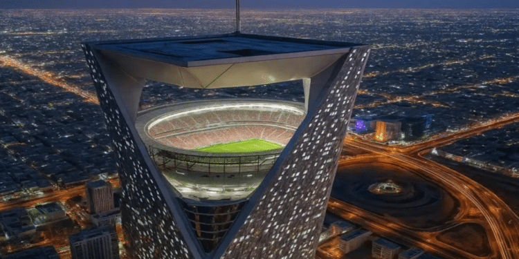 Arábia Saudita anuncia estádio flutuante de 350 metros para a Copa de 2034
