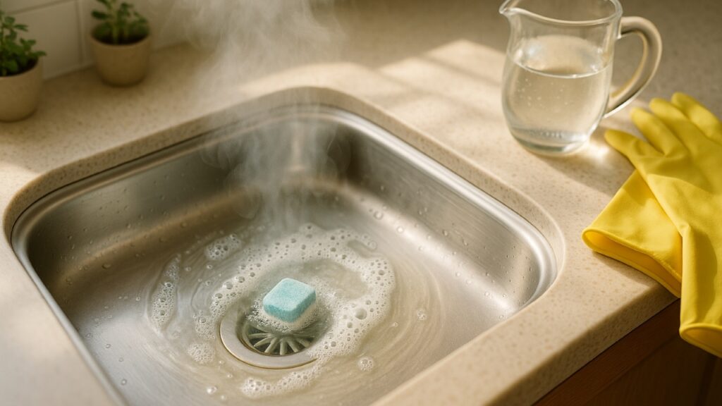 Desentupir o ralo ficou fácil com essa dica que usa pastilha de lava-louças