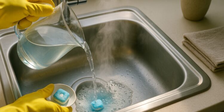 Desentupir o ralo ficou fácil com essa dica que usa pastilha de lava-louças