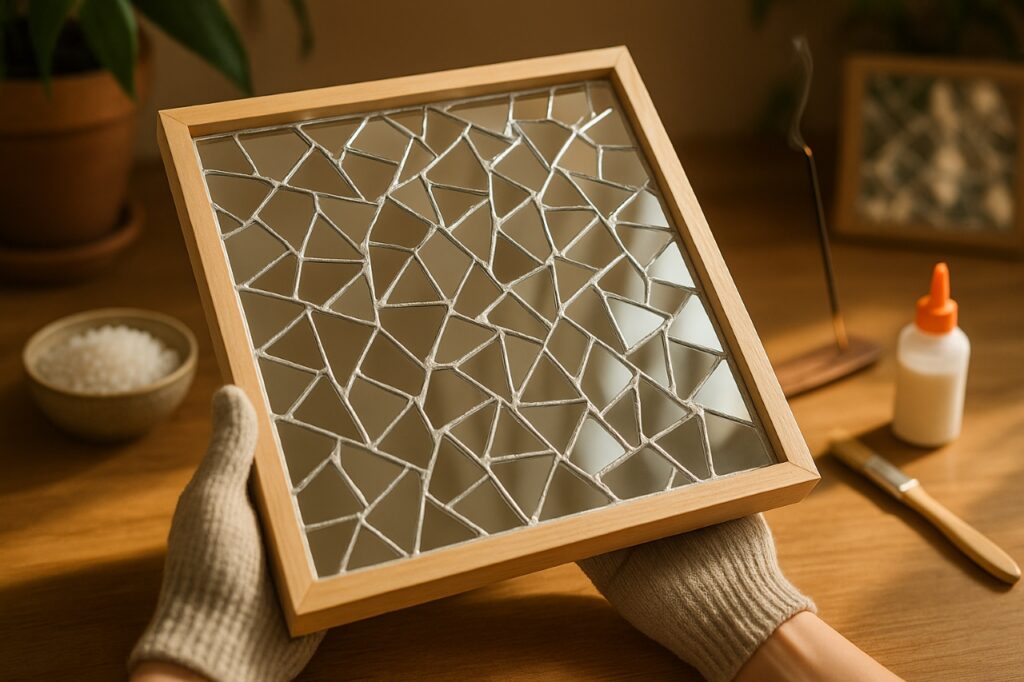 Transforme um espelho quebrado em decoração sustentável e única