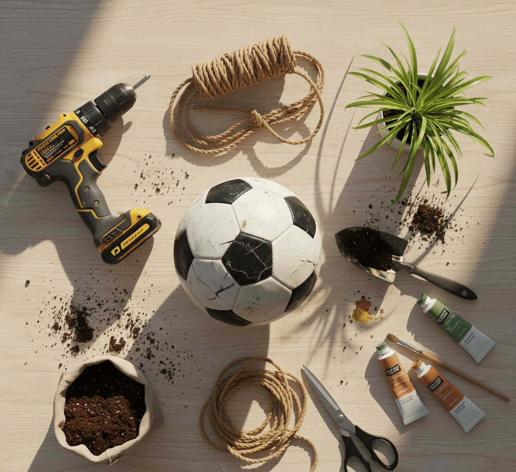 Tem uma bola furada em casa? Veja como transformá-la em um vaso suspenso